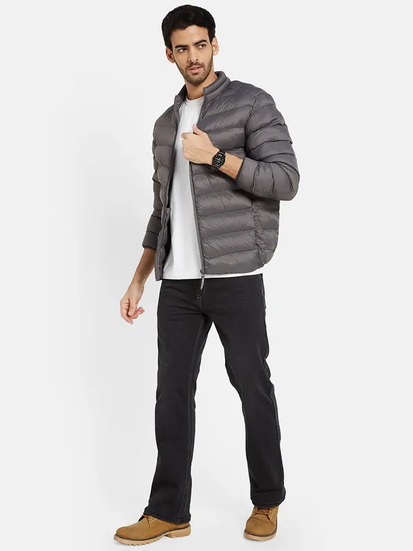 METTLE Men Grey Quilted Jacket